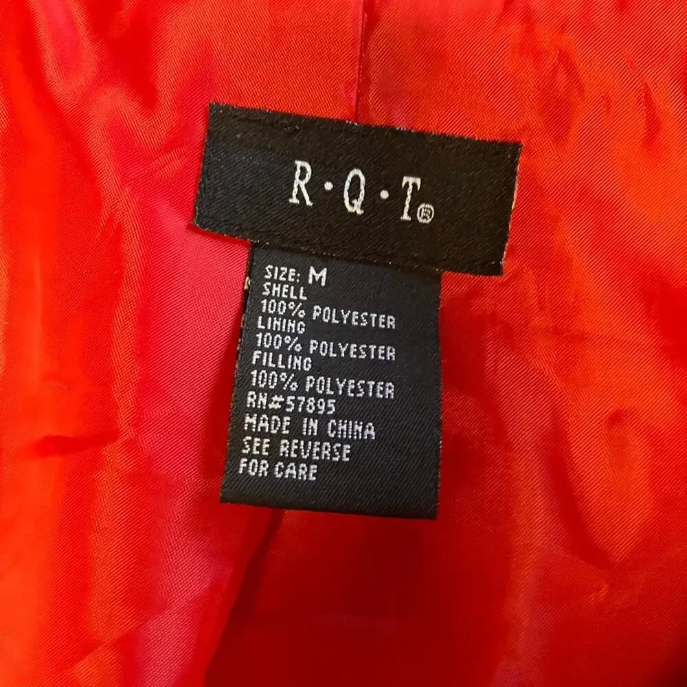 Red Quilted lightweight Button Jacket By R.Q.T. Size M - Picture 3 of 12